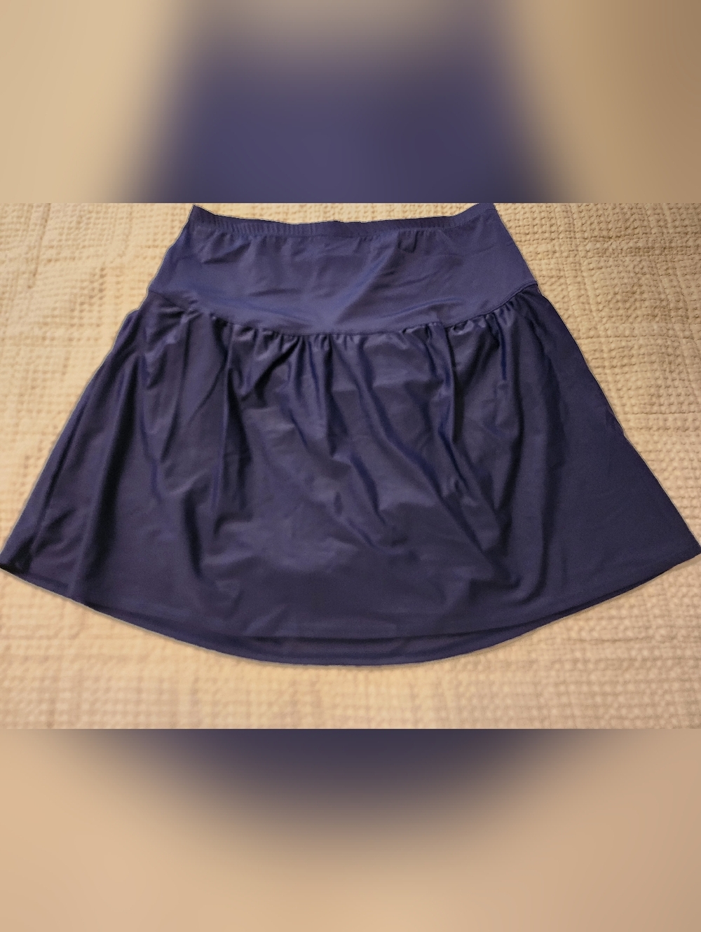 Island Escape Women's Navy Swim Skirt Attached Panty 20W Runs Small Cruise NWT
